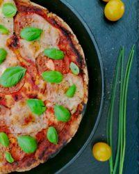 Rezept für Pizza Caprese vegan