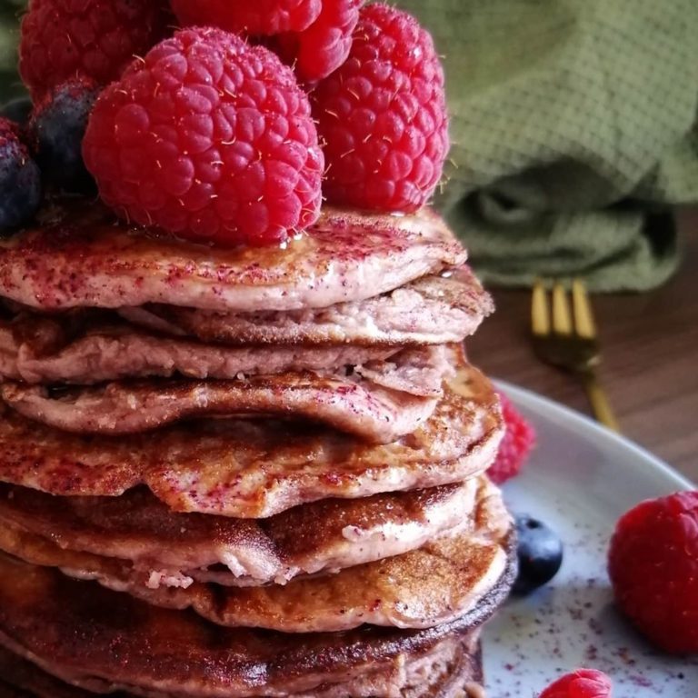 Pancake Turm mit Himbeeren Rezept nachkochen