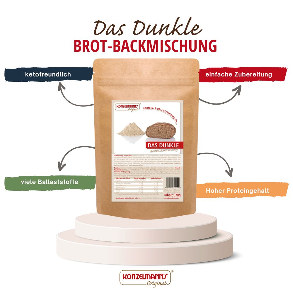 Das Dunkle Lower Carb Brotmischung