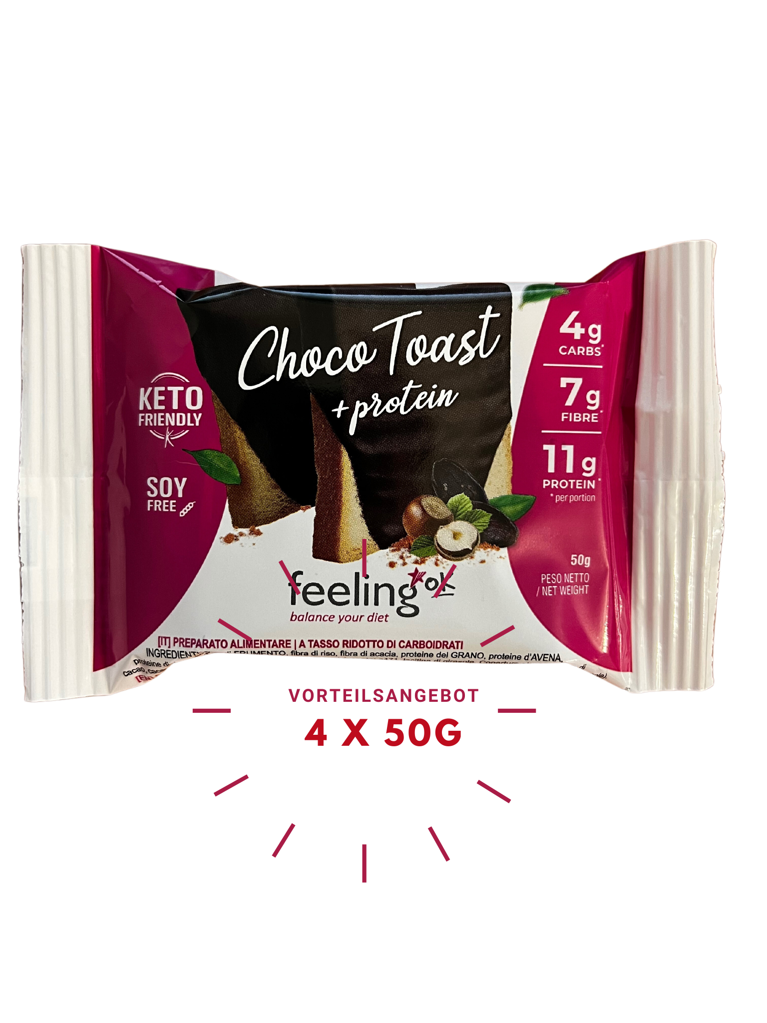 FeelingOK Protein Toast Choco Glasur Start 1 200g